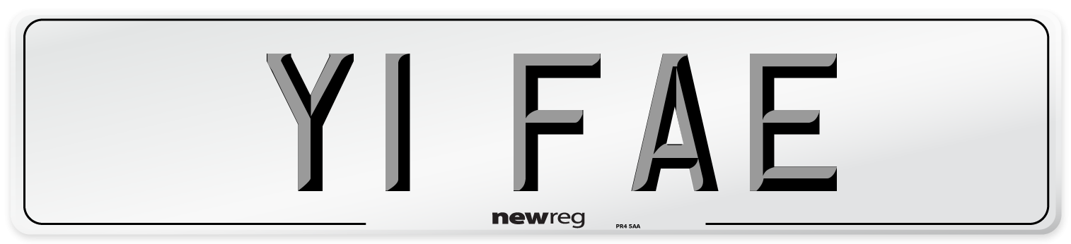 Y1 FAE Number Plate from New Reg